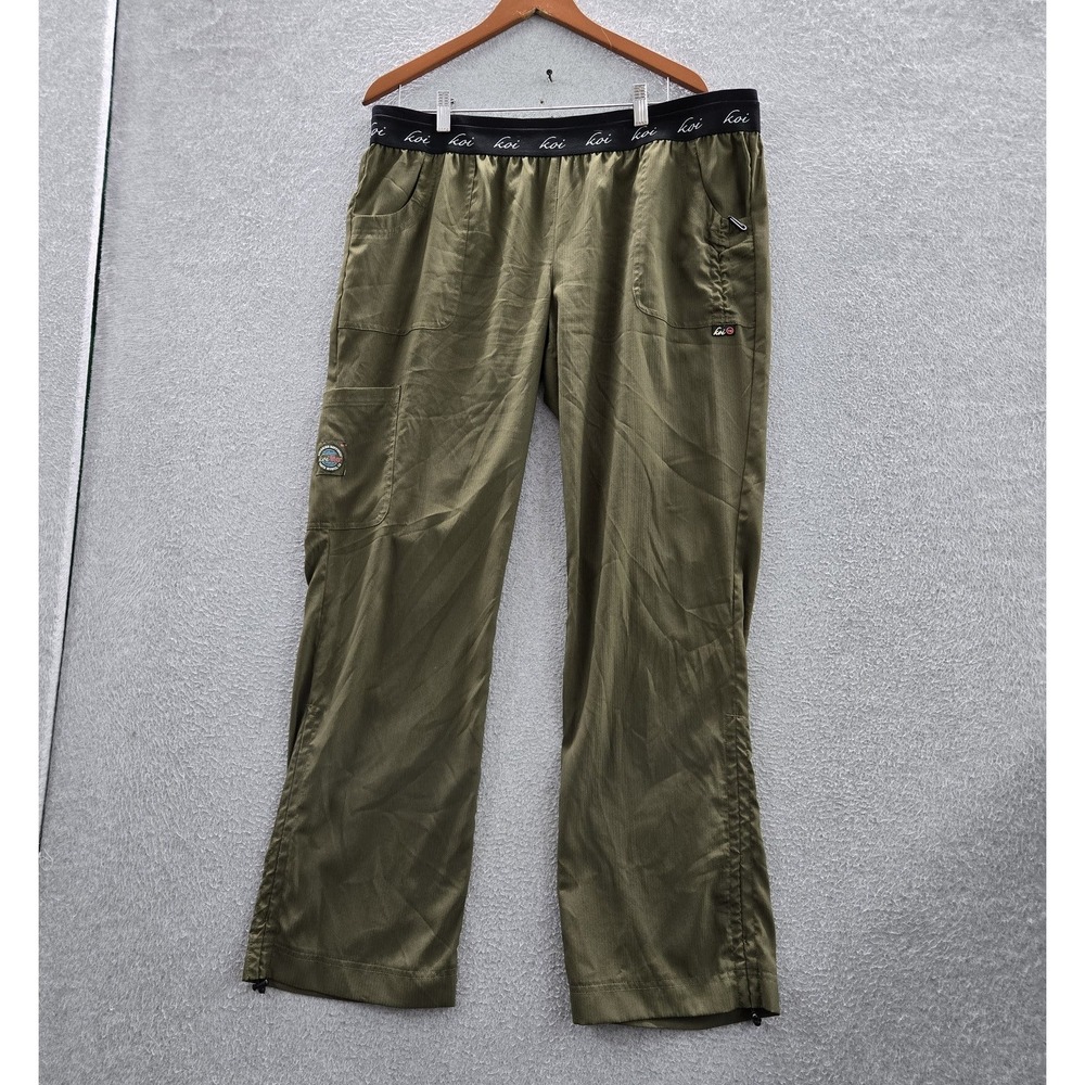 Koi Lite Women Scrub Pants‎ XL ROlive Green 720R Spirit Slim Fit Cargo Pocket